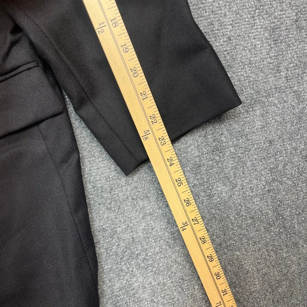 Ermenegildo Zegna Heritage Wool Blazer Black Herringbone Suit Jacket 44R 3Button